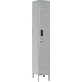 Global Industrial™ 1-Tier 1 Door Digital Locker 12""Wx15""Dx66""H Gray Unassembled