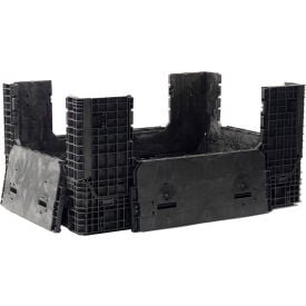 Buckhorn® Plastic Collapsible Bulk Container 70""L x 48""W x 34""H 2000 lb. Capacity Black