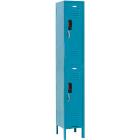 Global Industrial™ 2-Tier 2 Door Digital Locker 12""Wx15""Dx78""H Blue Unassembled