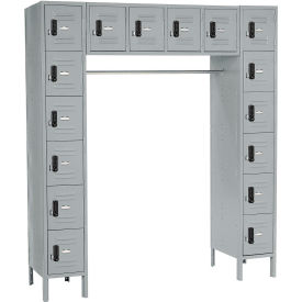 Global Industrial™ 16 Person Digital Locker 72""W x 18""D x 78""H Gray Unassembled
