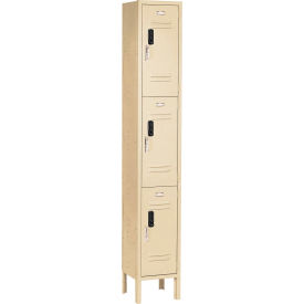 Global Industrial™ 3-Tier 3 Door Digital Locker 12""W x 15""D x 78""H Tan Assembled