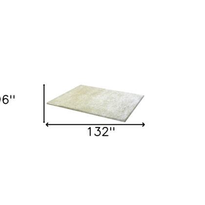 8' x 11' White Shag Hand Tufted Area Rug