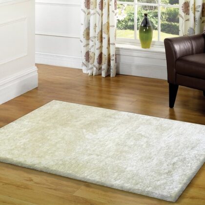 8' x 11' White Shag Hand Tufted Area Rug
