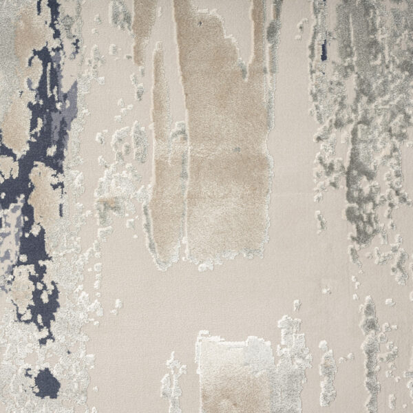 7' Runner Blue and Beige Abstract Runner Rug