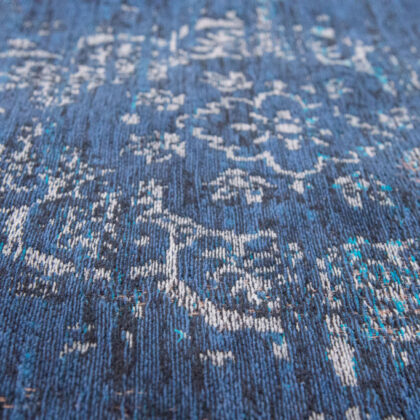 9' X 13' Blue and Gray Medallion Non Skid Area Rug