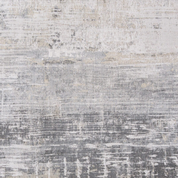 5' x 7' Gray and White Abstract Non Skid Area Rug