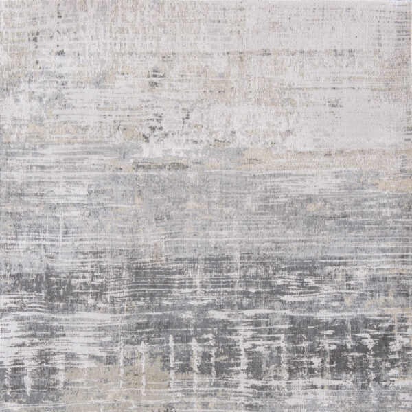 5' x 7' Gray and White Abstract Non Skid Area Rug