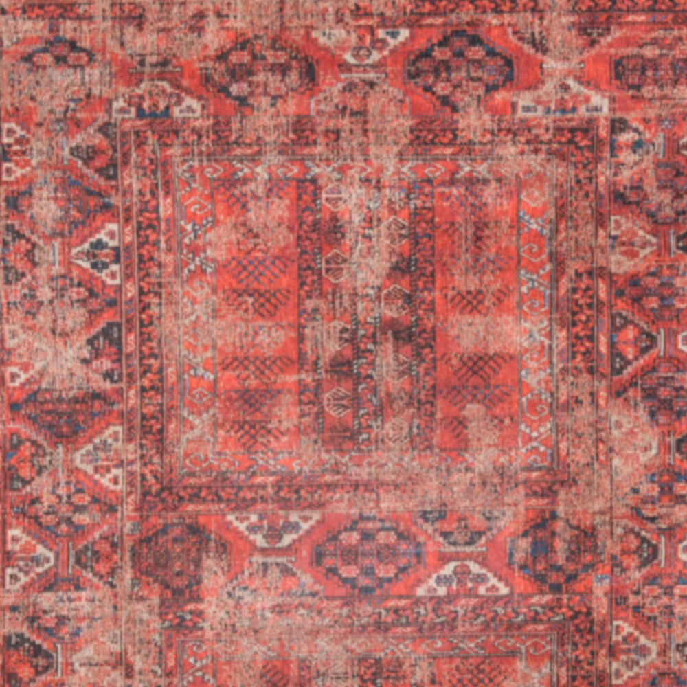 9' X 13' Red Oriental Non Skid Area Rug