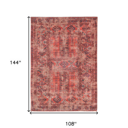 9' X 13' Red Oriental Non Skid Area Rug