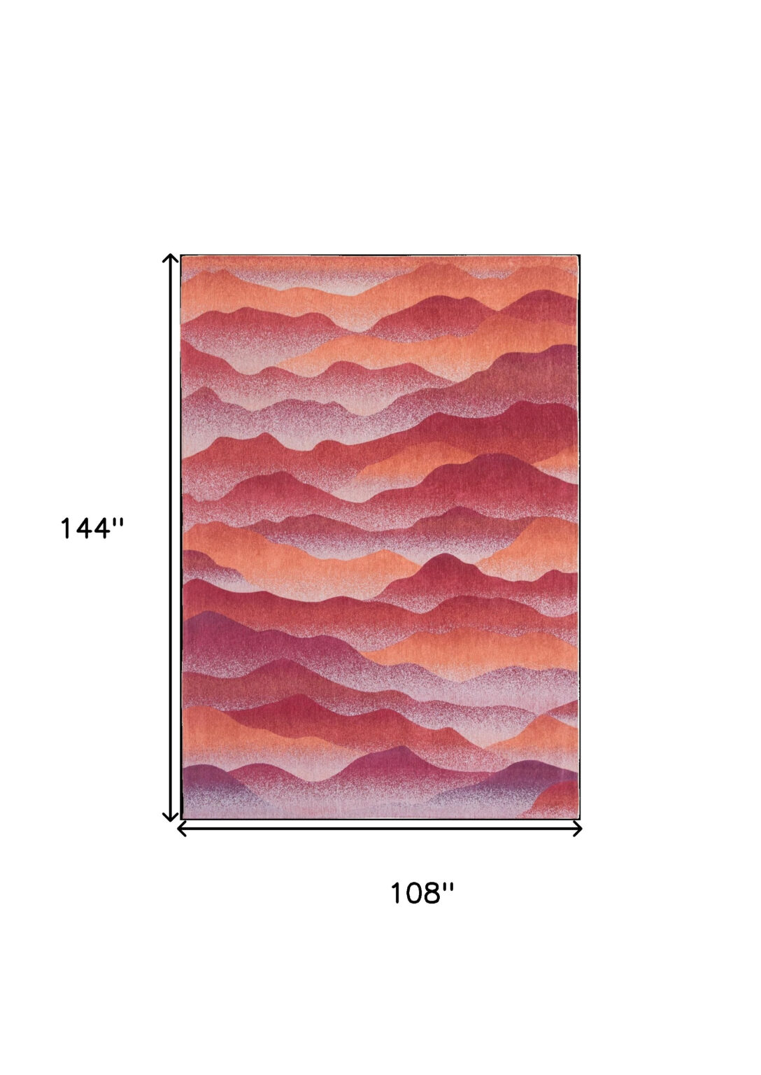 9' X 13' Red Orange Abstract Non Skid Area Rug