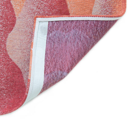 9' X 13' Red Orange Abstract Non Skid Area Rug