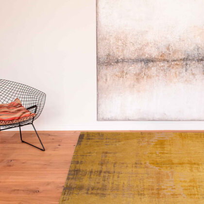 8' x 11' Yellow and Brown Abstract Non Skid Area Rug