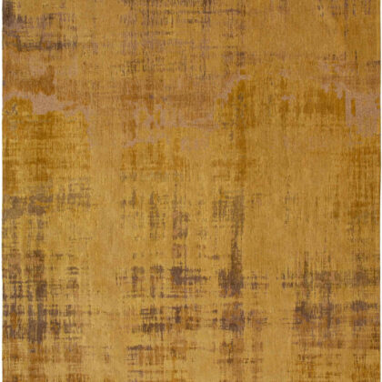 8' x 11' Yellow and Brown Abstract Non Skid Area Rug