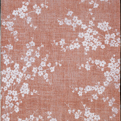 9' X 13' Red and White Round Oriental Non Skid Area Rug