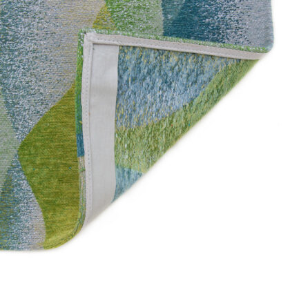 3' X 5' Green and Yellow Abstract Non Skid Area Rug
