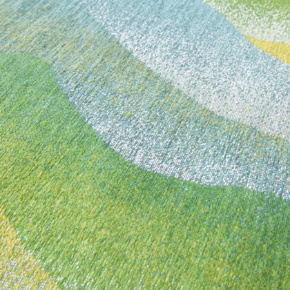 3' X 5' Green and Yellow Abstract Non Skid Area Rug