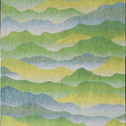 3' X 5' Green and Yellow Abstract Non Skid Area Rug