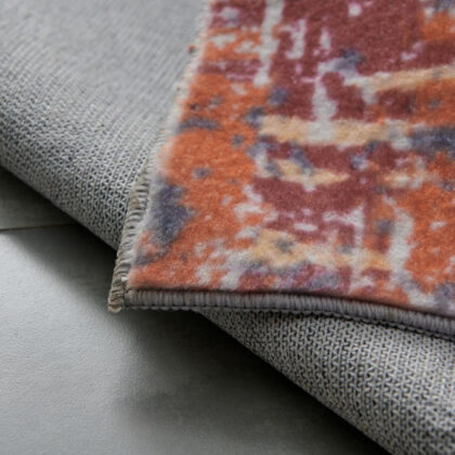 5' x 7' Gray and Brown Abstract Shag Printed Washable Non Skid Area Rug