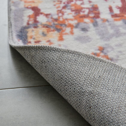 5' x 7' Gray and Brown Abstract Shag Printed Washable Non Skid Area Rug