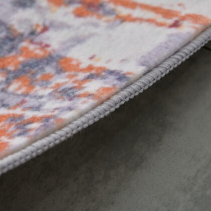 5' x 7' Gray and Brown Abstract Shag Printed Washable Non Skid Area Rug