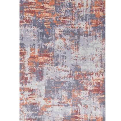 5' x 7' Gray and Brown Abstract Shag Printed Washable Non Skid Area Rug