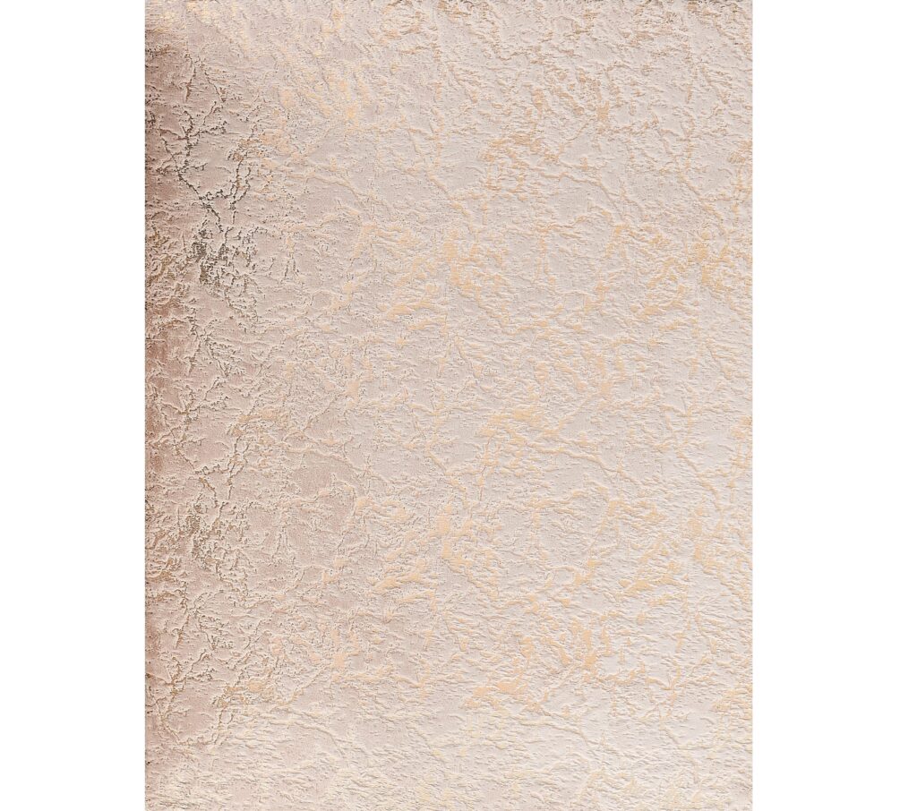 3' X 5' Beige and Gold Faux Fur Abstract Shag Non Skid Area Rug