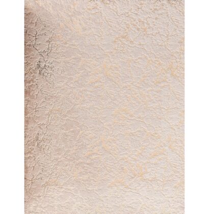 3' X 5' Beige and Gold Faux Fur Abstract Shag Non Skid Area Rug