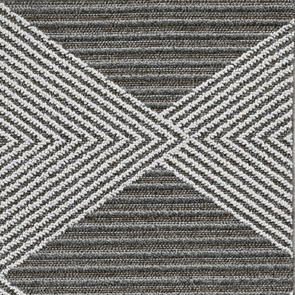 8' X 11' Grey Or Ivory Geometric Diamonds Indoor Area Rug