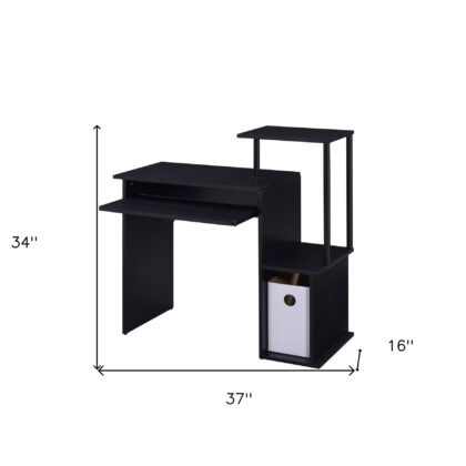37" Black Computer Desk