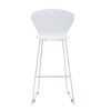Set of Two 30" White and Silver Heavy Duty Plastic and Metal Low Back Bar Height Bar Chairs