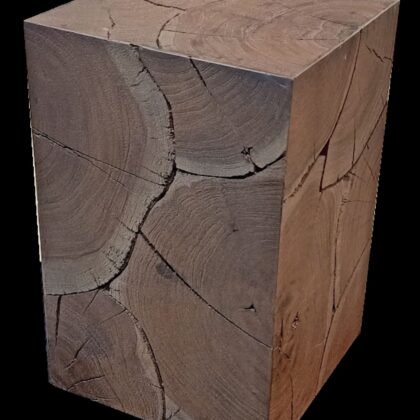 20" Black Distressed Solid Wood Square End Table