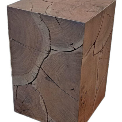 20" Black Distressed Solid Wood Square End Table