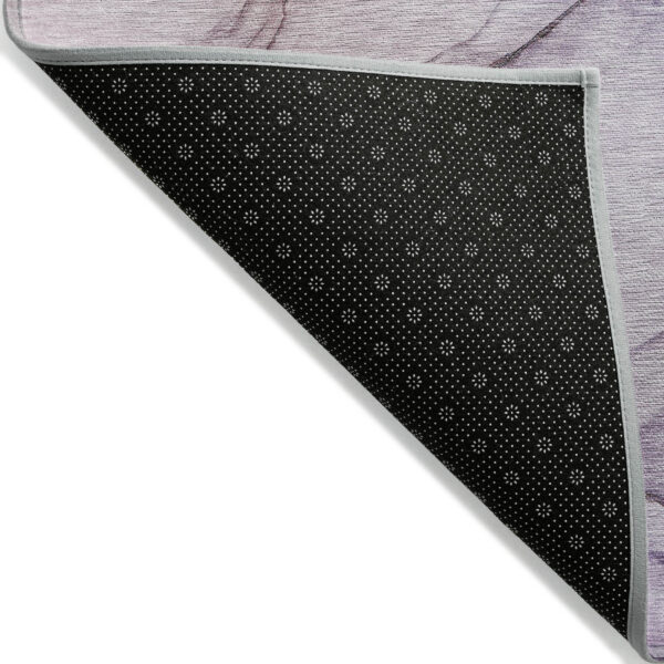 8' X 10' Gray and Purple Abstract Washable Non Skid Indoor Outdoor Area Rug