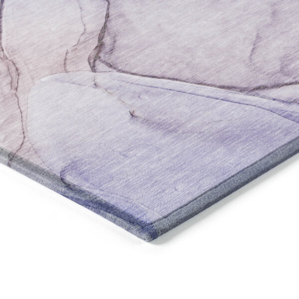 8' X 10' Gray and Purple Abstract Washable Non Skid Indoor Outdoor Area Rug
