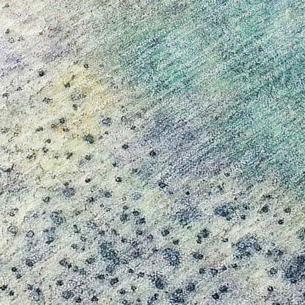 2' X 3' Beige Blue and Gray Abstract Washable Non Skid Indoor Outdoor Area Rug