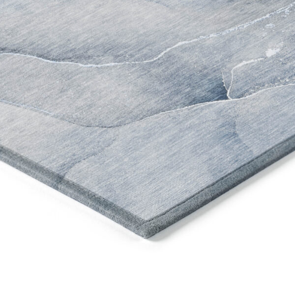 8' X 10' Blue Abstract Washable Non Skid Indoor Outdoor Area Rug