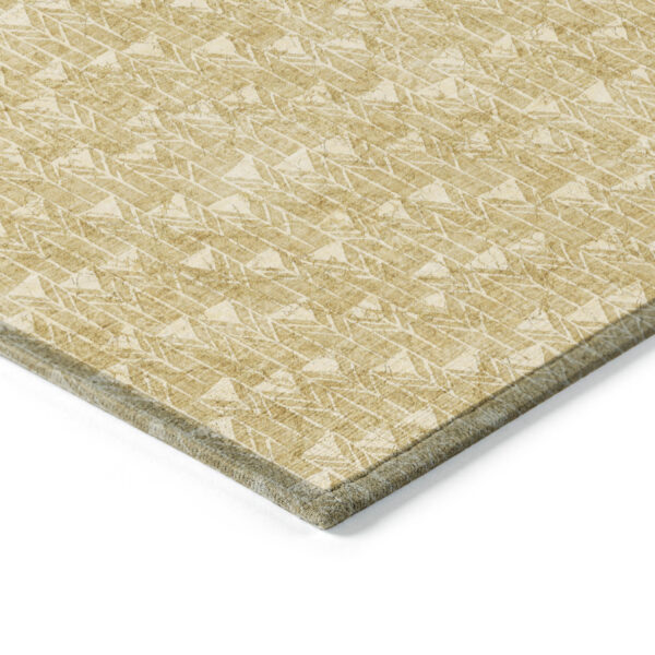 8' X 10' Gold Geometric Washable Non Skid Indoor Outdoor Area Rug