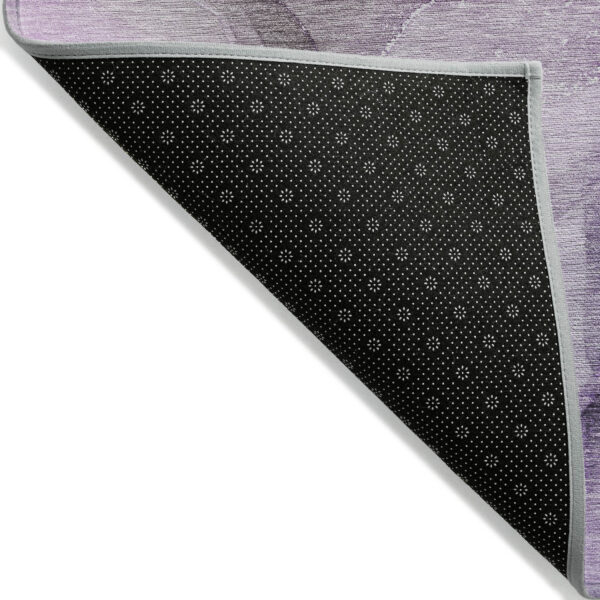 2' X 3' Purple and Green Abstract Washable Indoor Outdoor Area Rug