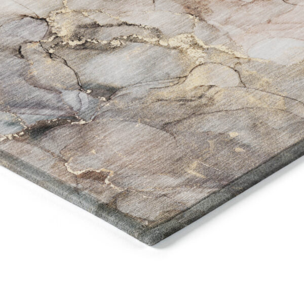 10' X 14' Beige Abstract Washable Non Skid Indoor Outdoor Area Rug