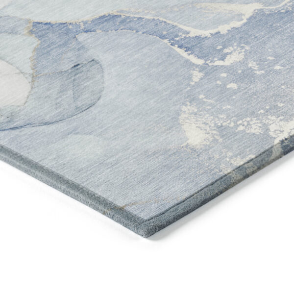 9' X 12' Blue and Green Abstract Washable Indoor Outdoor Area Rug