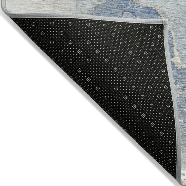 9' X 12' Blue and Green Abstract Washable Indoor Outdoor Area Rug