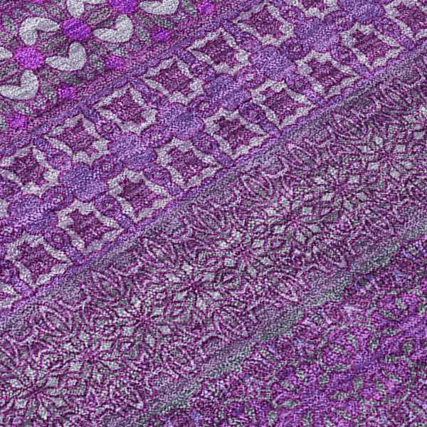 2' X 8' Eggplant Striped Washable Indoor Outdoor Runner Rug