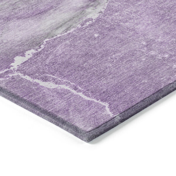 8' X 10' Lilac Abstract Washable Non Skid Indoor Outdoor Area Rug