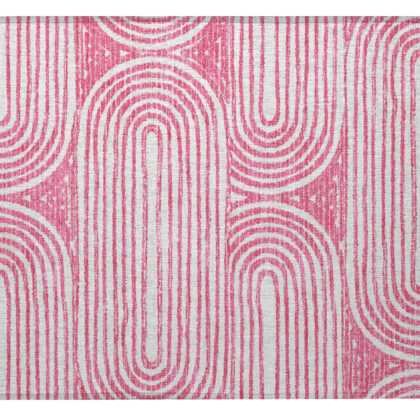 2' X 3' Blush Abstract Washable Non Skid Indoor Outdoor Area Rug