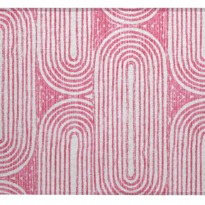 2' X 3' Blush Abstract Washable Non Skid Indoor Outdoor Area Rug