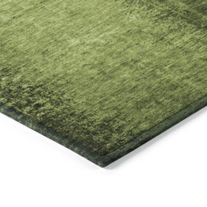 9' X 12' Green Abstract Washable Non Skid Indoor Outdoor Area Rug