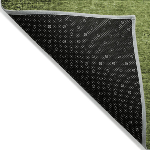 9' X 12' Green Abstract Washable Non Skid Indoor Outdoor Area Rug