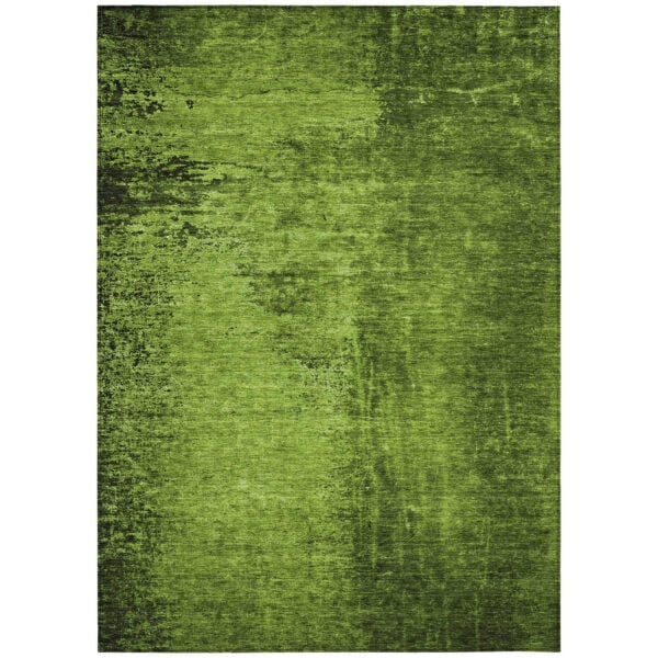 9' X 12' Green Abstract Washable Non Skid Indoor Outdoor Area Rug