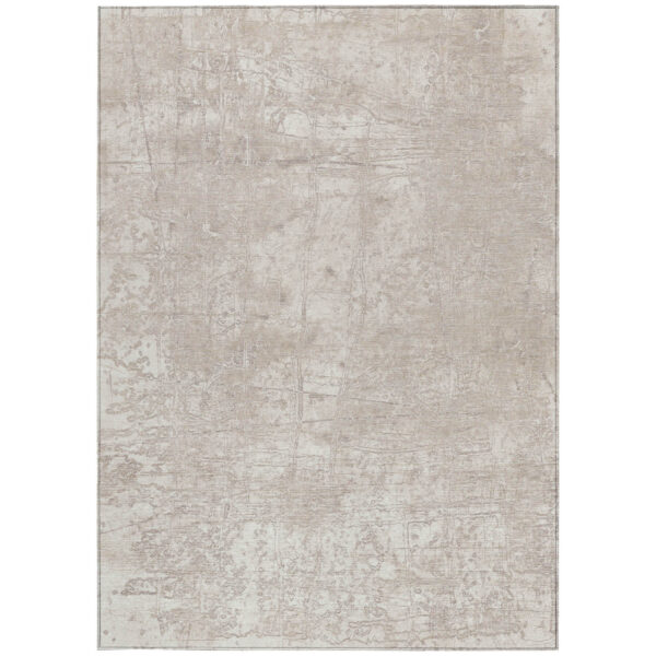 3' X 5' Ivory Abstract Washable Non Skid Indoor Outdoor Area Rug