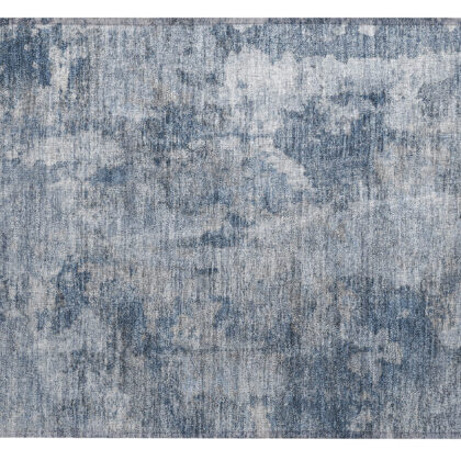 2' X 3' Blue Abstract Washable Non Skid Indoor Outdoor Area Rug